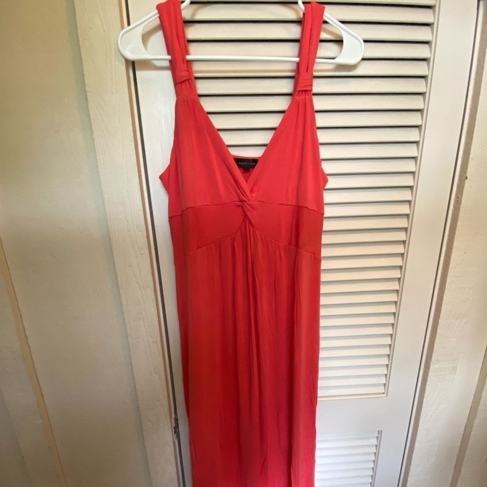 Spence surplice neck coral sleeveless‎ maxi dress